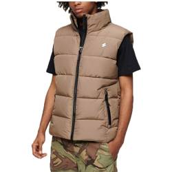 Superdry Herren SPORTS PUFFER GILET baby jacke, Fossil Brown, von Superdry