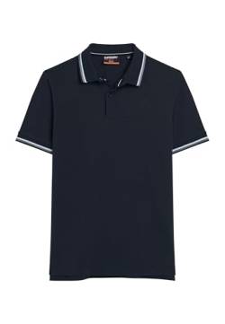 Superdry Herren Sportswear Polohemd mit Randstreifen Finster Marineblau L von Superdry