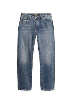 Superdry Herren Straight Jeans Hose, Engel, Vintage, Mittelblau, 32W x 32L von Superdry