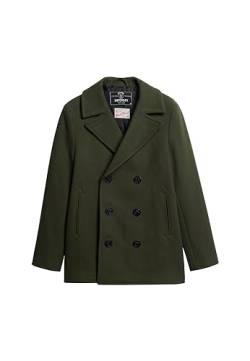 Superdry Herren The Merchant Store – Peacoat aus Wolle Dunkles Moosgrün M von Superdry