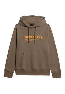 Superdry Herren Utility Sport Logo Loose Hood Sweatshirt, Fossil Braun, Large von Superdry