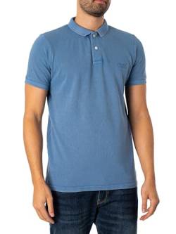 Superdry Herren Vint Destroy Polo Businesshemd, blau, XL von Superdry