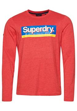 Superdry Herren Vintage CL Seasonal LS TOP Kurzarm Shirt, Papaya Red Marl, XL von Superdry