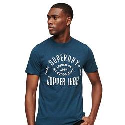 Superdry Herren Vintage Copper Label Tee Businesshemd, Blaue Flasche, XXL von Superdry