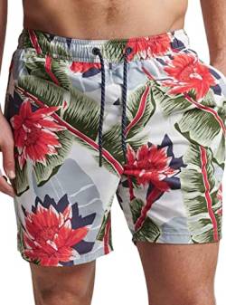 Superdry Herren Vintage Hawaiian Swimshort Badehose, Optisches Bananenblatt, XL von Superdry