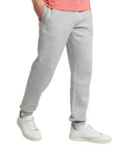 Superdry Herren Vintage Logo Jogginghose aus Bio-Baumwolle mit Stickerei Sportlich Grau Meliert XL von Superdry