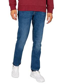Superdry Herren Vintage Slim Straight Jeans Anzughose, Mercer Mid Blue, von Superdry