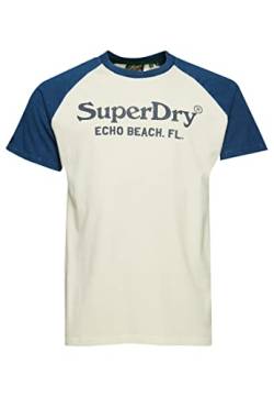 Superdry Herren Vintage Venue Classic Tee Businesshemd, Midwest Cream/Skate Blue, S von Superdry