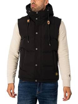 Superdry Herren Weste mit Kapuze Jacke, Jet Black, XL von Superdry