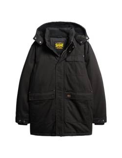 Superdry Herren Workwear Hooded Parka Jacke, Schwarz, Small von Superdry