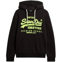 Superdry Kapuzensweatshirt Superdry Herren Hoodie NEON VL HOODIE UB Bison Black von Superdry