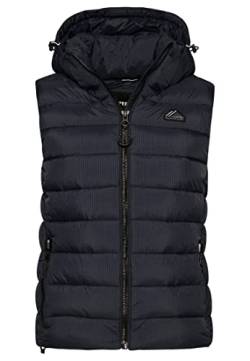 Superdry Klassische gepolsterte Damenweste mit Kapuze, schmale Passform, gepolstertes Design, Eclipse Navy, 32 von Superdry