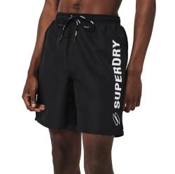 Superdry Mens Code APPLQUE 19INCH W2-Swim Shorts, Black, Medium von Superdry