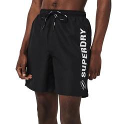 Superdry Mens Code APPLQUE 19INCH W2-Swim Shorts, Black, Small von Superdry
