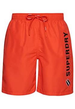 Superdry Mens Code APPLQUE 19INCH W2-Swim Shorts, Havana Orange, Medium von Superdry