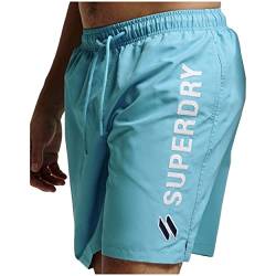 Superdry Mens Code APPLQUE 19INCH W2-Swim Shorts, Ocean Blue, Small von Superdry