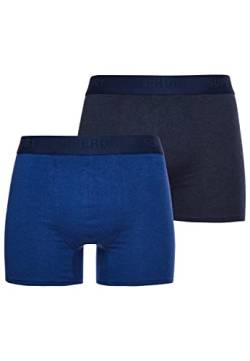 Superdry Mens Multi Double Pack Boxer Shorts, Bright Blue/Navy Marl, Medium von Superdry