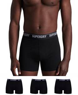 Superdry Mens Multi Triple Pack Boxer Shorts, Black/Black Optic, Small von Superdry