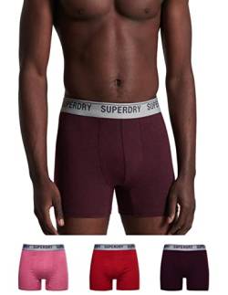 Superdry Mens Multi Triple Pack Boxer Shorts, Burgundy/Red/Pink, Medium von Superdry