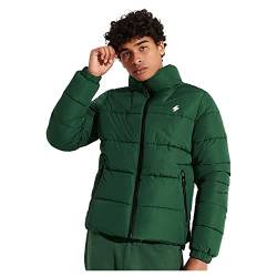 Superdry Mens Non Hooded Sports Puffer Jacket, Dark Green, L von Superdry