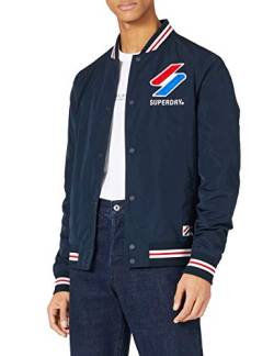 Superdry Mens Nylon Varsity Jacket, Eclipse Navy, M von Superdry