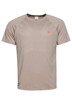 Superdry Mens Train Premium SS Tee T-Shirt, Warm Grey, Large von Superdry