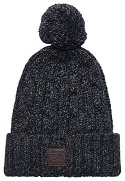 Superdry Mens Trawler Cable Beanie Hat, Charcoal/Black Twist, One Size von Superdry