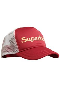 Superdry Mens Vintage Graphic Trucker Cap Baseballkappe, Red, One Size von Superdry