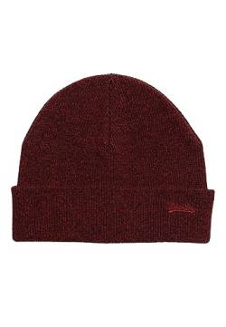 Superdry Mens Vintage Logo Classic Beanie Hat, Dark Red Grit, One Size von Superdry