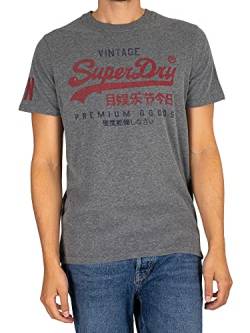 Superdry Mens Vintage VL Classic Tee T-Shirt, Rich Charcoal Marl, Small von Superdry