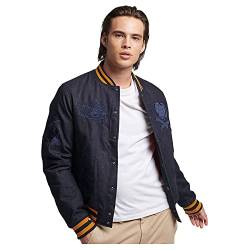 Superdry Mens Vintage Varsity Bomber Jacke, Blue Indigo, XL von Superdry