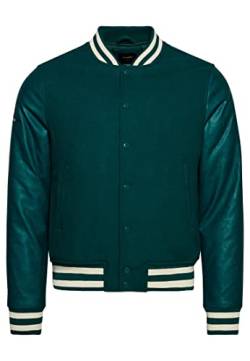 Superdry Mens Vintage Varsity Bomber Jacke, Forest, 2XL von Superdry