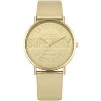 Superdry Quarzuhr, Superdry Damen Analog Quarz Uhr mit Leder Armband SYL251G von Superdry