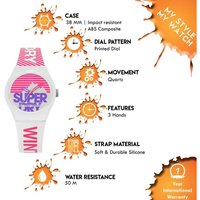 Superdry Quarzuhr, Superdry Damen Analog Quarz Uhr mit Silikon Armband SYL255WP von Superdry