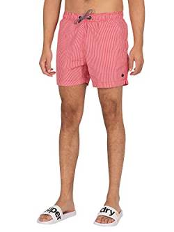 Superdry SD Studios Swim Short Boardshorts, Rouge Red Stripe, 2XL Herren von Superdry