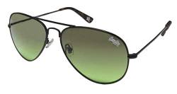Superdry Sonnenbrille Huntsman 004 - Schwarze Sonnenbrille aus Metal mit grün schwarzen Glässern - Herrenmodell - 100% UVA & UVB Schutz von Superdry