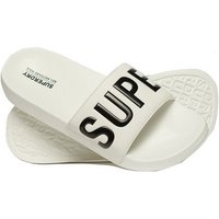 Superdry Superdry Damen Bade-Sandalen CORE VEGAN POOL SLIDE Optic Black Badesandale von Superdry