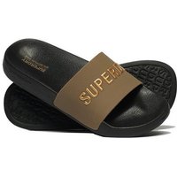 Superdry Superdry Damen Bade-Sandalen LOGO VEGAN POOL SLIDE Black Fossil Badesandale von Superdry