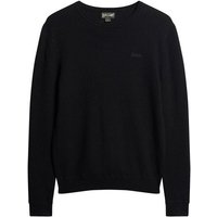 Superdry Sweater Superdry Herren Pullover ESSENTIAL SLIM FIT CREW JUMPER Black von Superdry