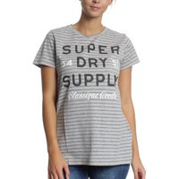 Superdry T-Shirt Superdry Damen T-Shirt CLASSIQUE GOODS LONG LINE Outre Grey Marl von Superdry