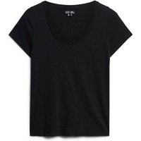 Superdry T-Shirt Superdry Damen T-Shirt SCOOP NECK TEE Black von Superdry