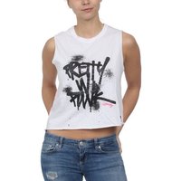 Superdry T-Shirt Superdry Damen Tank SPLATTER ASYMMETRIC TANK Riff White von Superdry