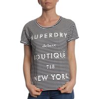 Superdry T-Shirt Superdry T-Shirt Women NY POCKET TEE Black White Stripe von Superdry