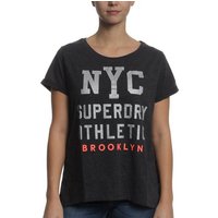 Superdry T-Shirt Superdry T-Shirt Women WORN WASH BF TEE Black Marl von Superdry