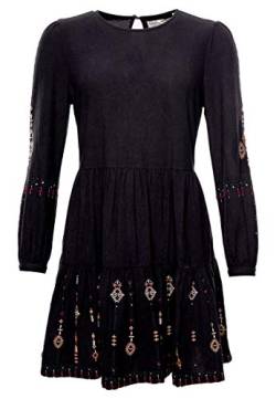 Superdry Womens Anisa EMB Casual Dress, Black Multi, M (Herstellergröße:12) von Superdry