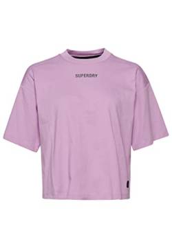 Superdry Womens Code TECH OS Boxy Tee T-Shirt, Mid Lilac, XS von Superdry
