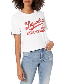 Superdry Womens Collegiate CALI State Tee T-Shirt, Optic, S von Superdry