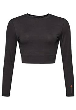 Superdry Womens Flex WRAP Long Sleeve TOP T-Shirt, Dark Charcoal, Extra Large von Superdry