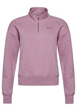 Superdry Womens Logo EMB Henley Sweatshirt, Vintage Purple Marl, M von Superdry