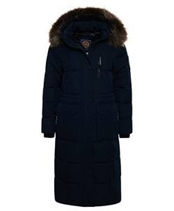 Superdry Womens Longline Everest Faux Fur Coat, Eclipse Navy, M (Herstellergröße:12) von Superdry